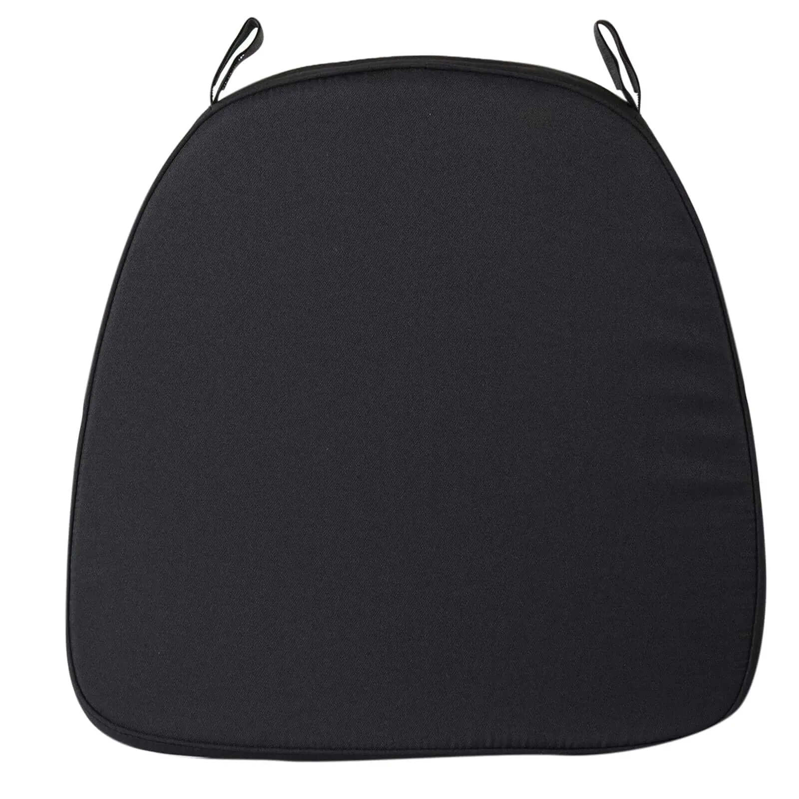 1.5" Thick Black Chiavari Chair Pad, Memory Foam Seat Cushion With Ties and Removable Cover