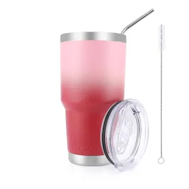 30oz Vacuum Insulated Tumbler Thermal Coffee Cup Large Travel Mug with Lid, Berry