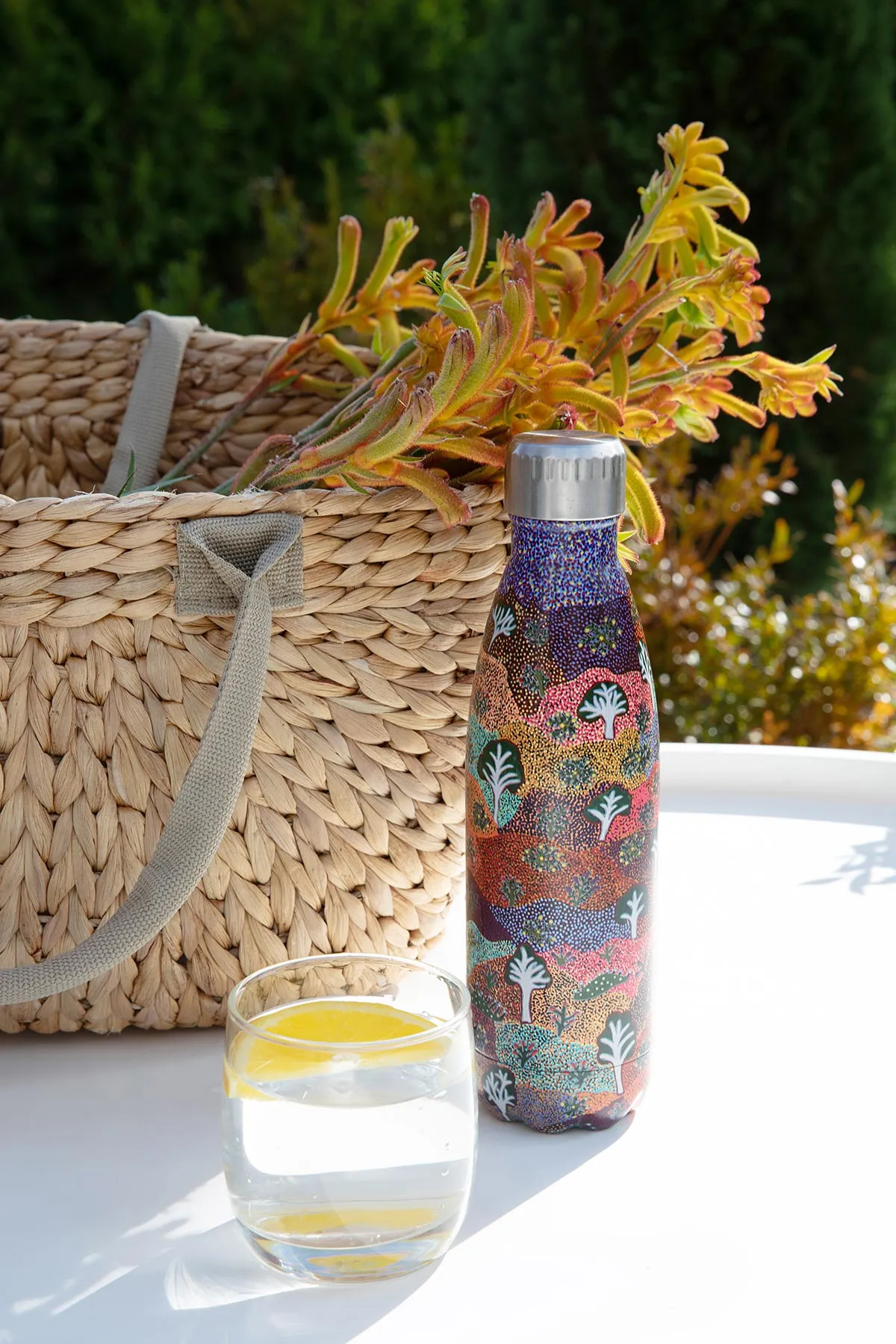Aboriginal Bush Medicine Stainless Steel Water Bottle