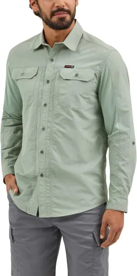 ATG by Wrangler Men's Long Sleeve Mixed Material Shirt