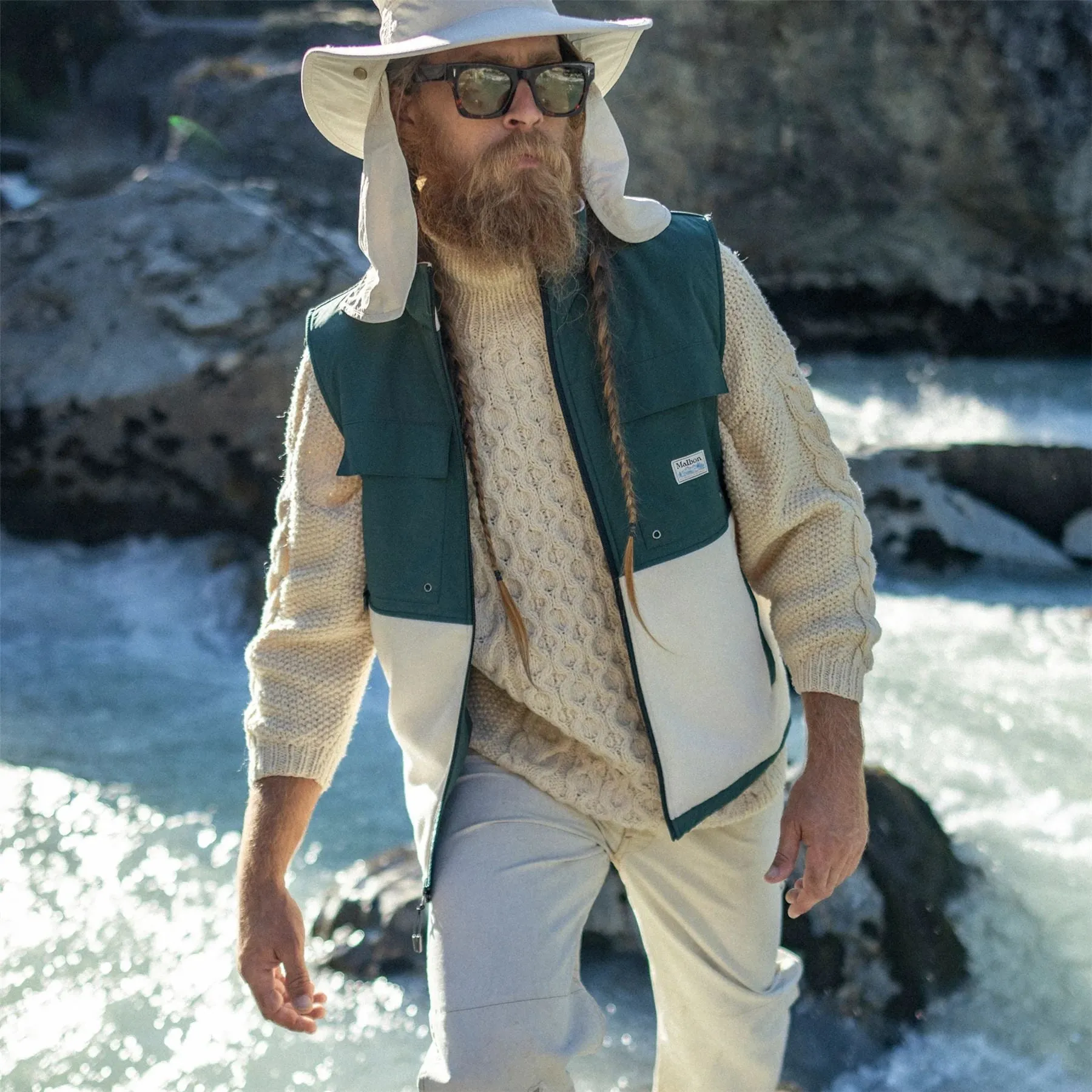 Backcountry Polar Fleece Vest Forest/Ivory - W24