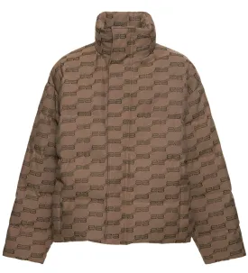 Balenciaga BB Monogram Puffer Jacket Brown