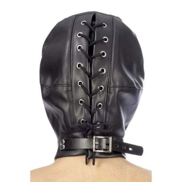 BDSM Hood in Leatherette with Removable Mask