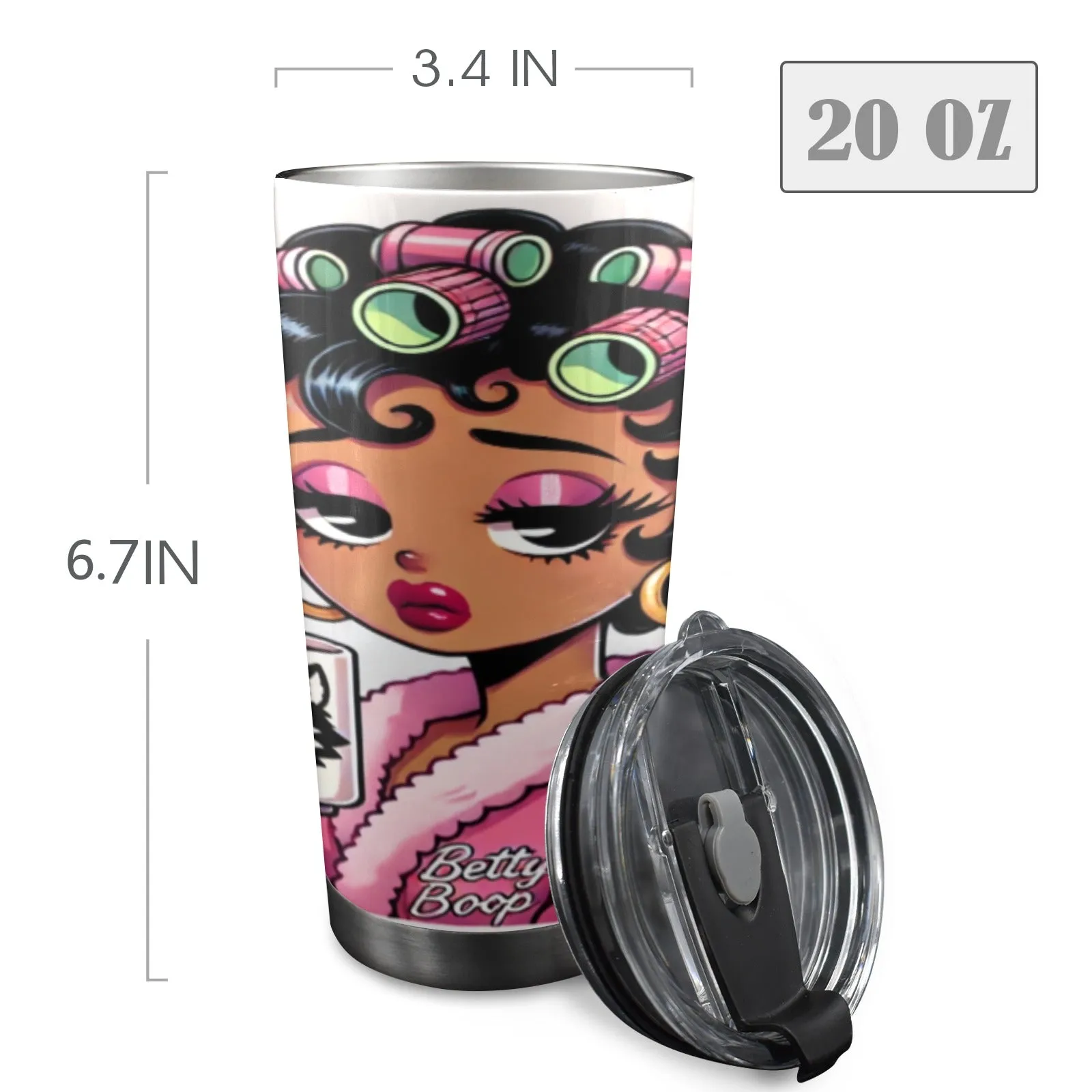 Betty Boop Pink 20 oz Tumbler – Insulated for Hot & Cold Drinks