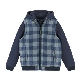 Boys Hoodie Vest Combo Jacket (size 7 -16 Years) | Navy