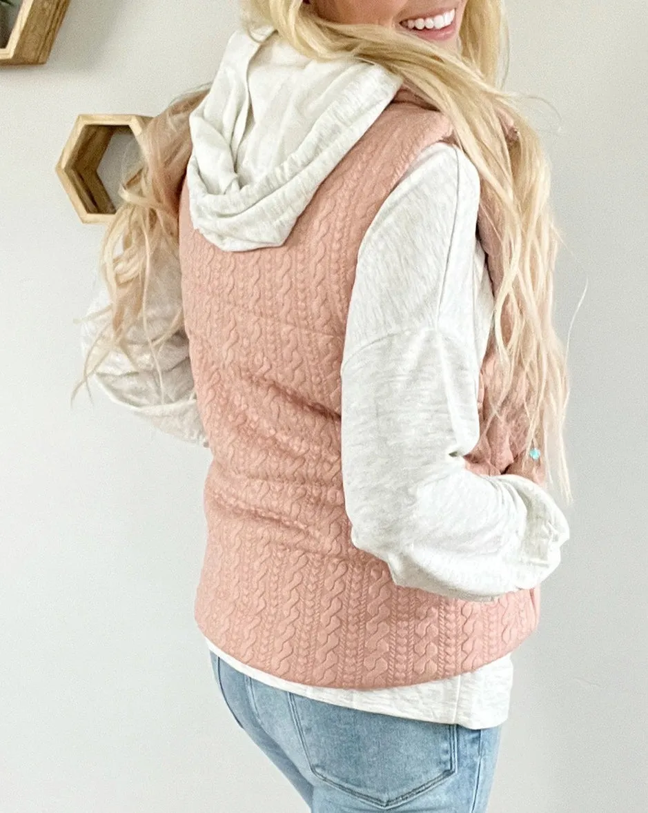 Cable Textured Vest Jacket