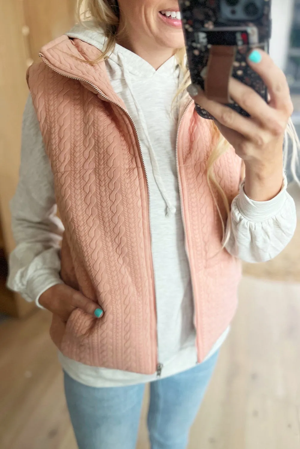 Cable Textured Vest Jacket