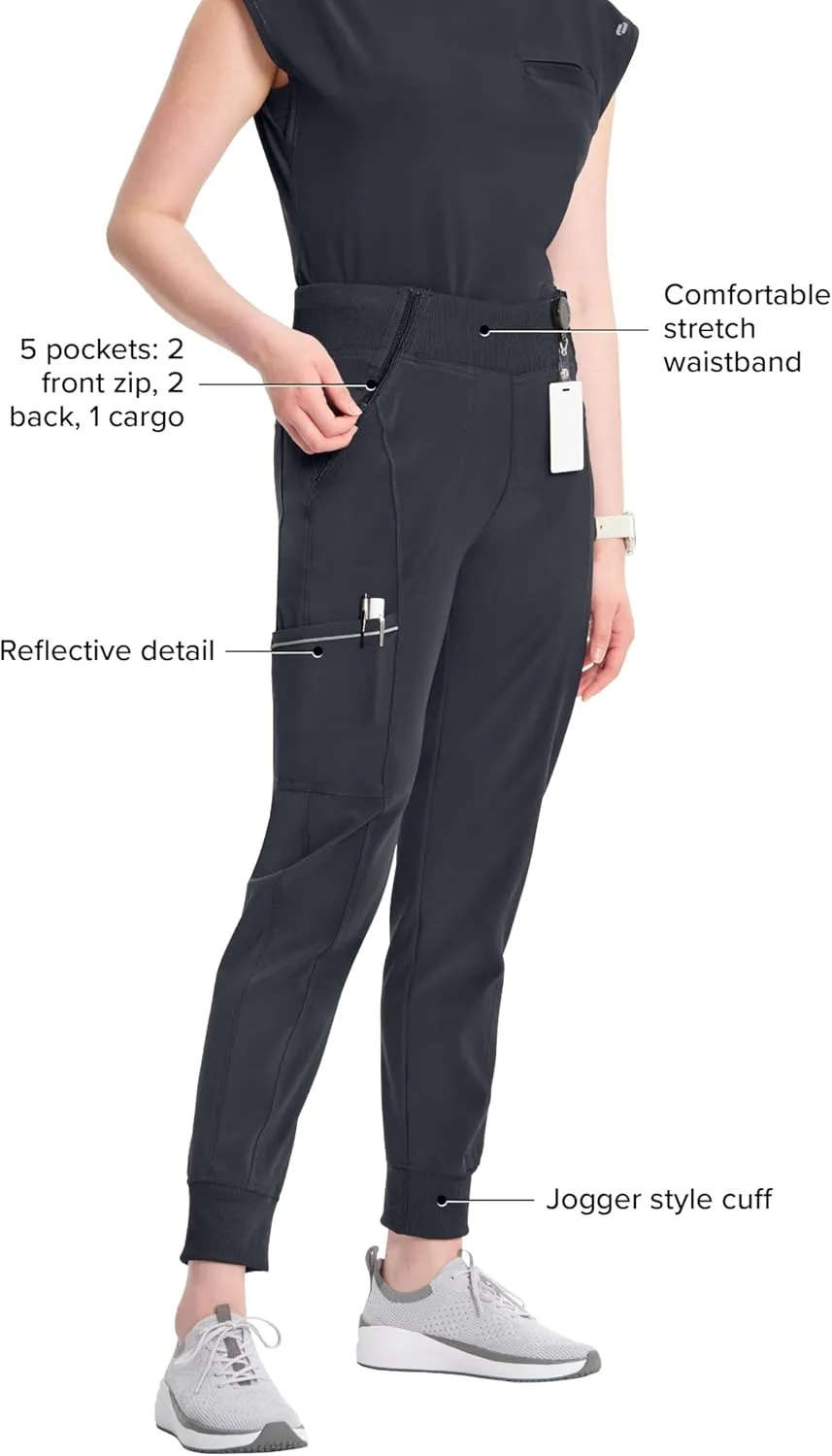 Cherokee Infinity Womens Scrub Jogger Pants Mid Rise with 5 Pockets, 360 Stretch Fabric - CK110A