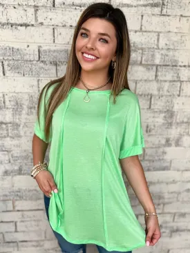 Cotton Mint Round Neck Top*