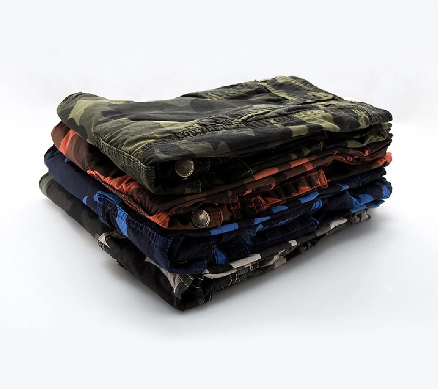DONGD Mens Cargo Shorts Cotton Relaxed Fit Camouflage Camo Cargo Short