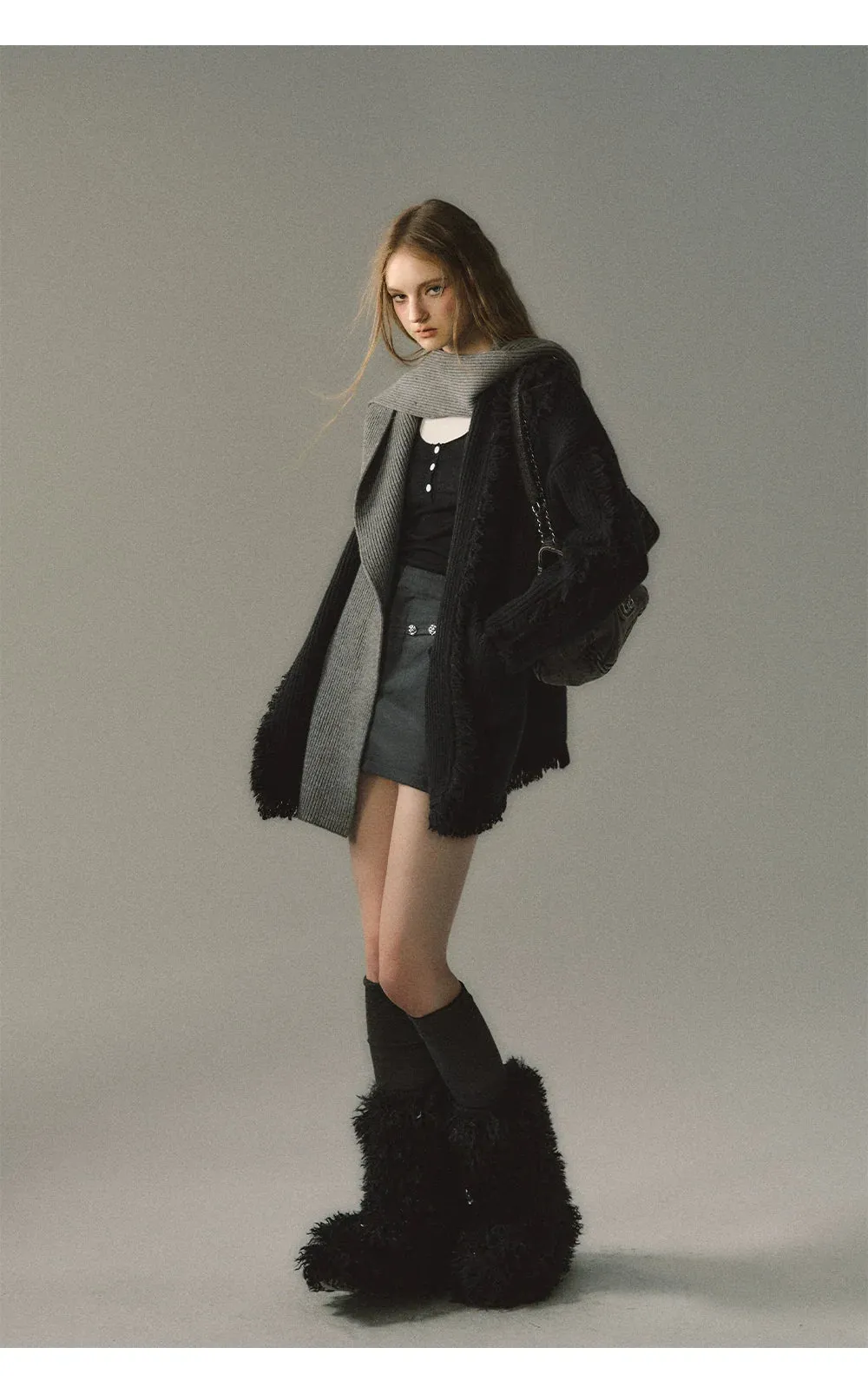(Final Sale) Detachable Hood Knit Cardigan
