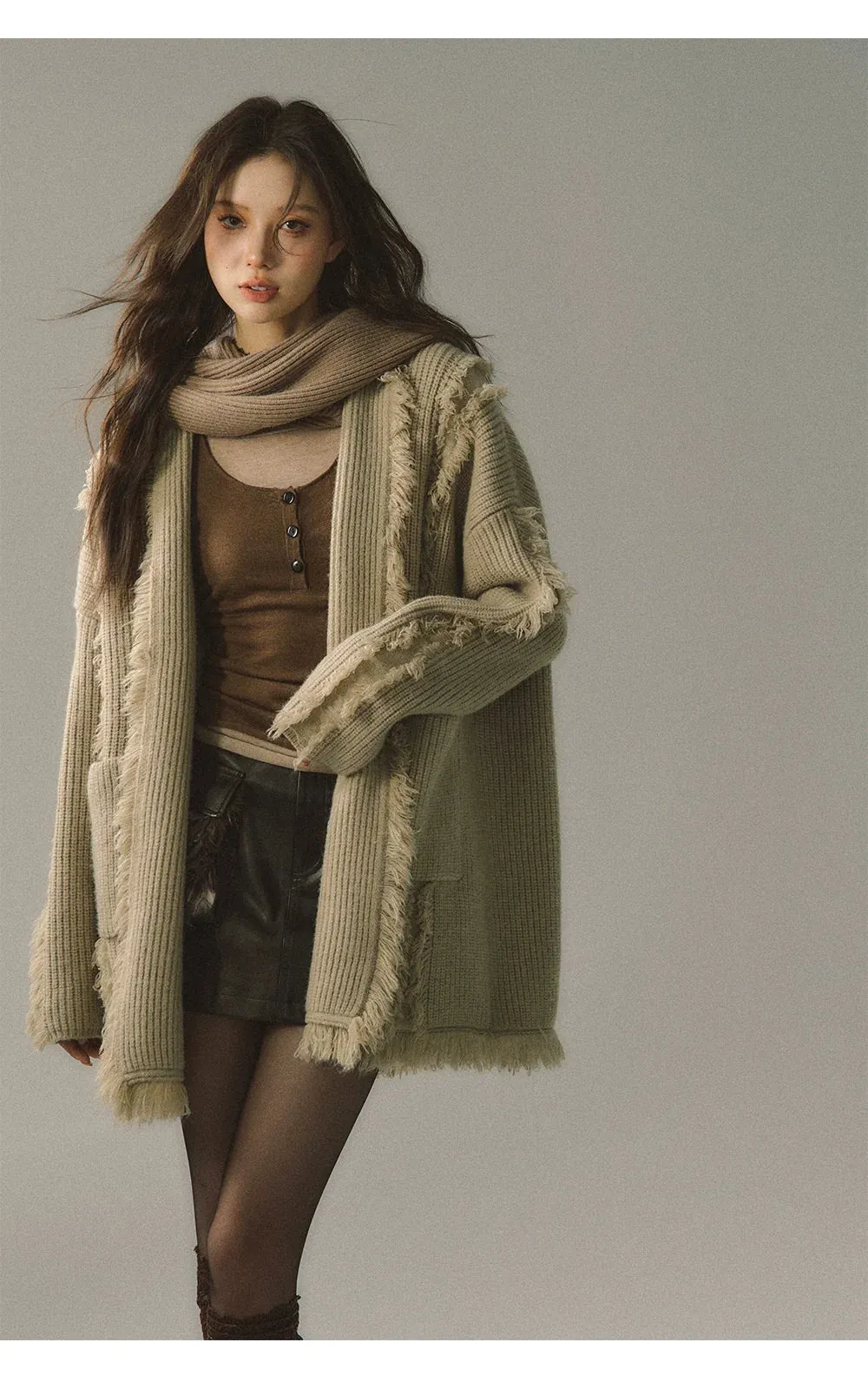 (Final Sale) Detachable Hood Knit Cardigan
