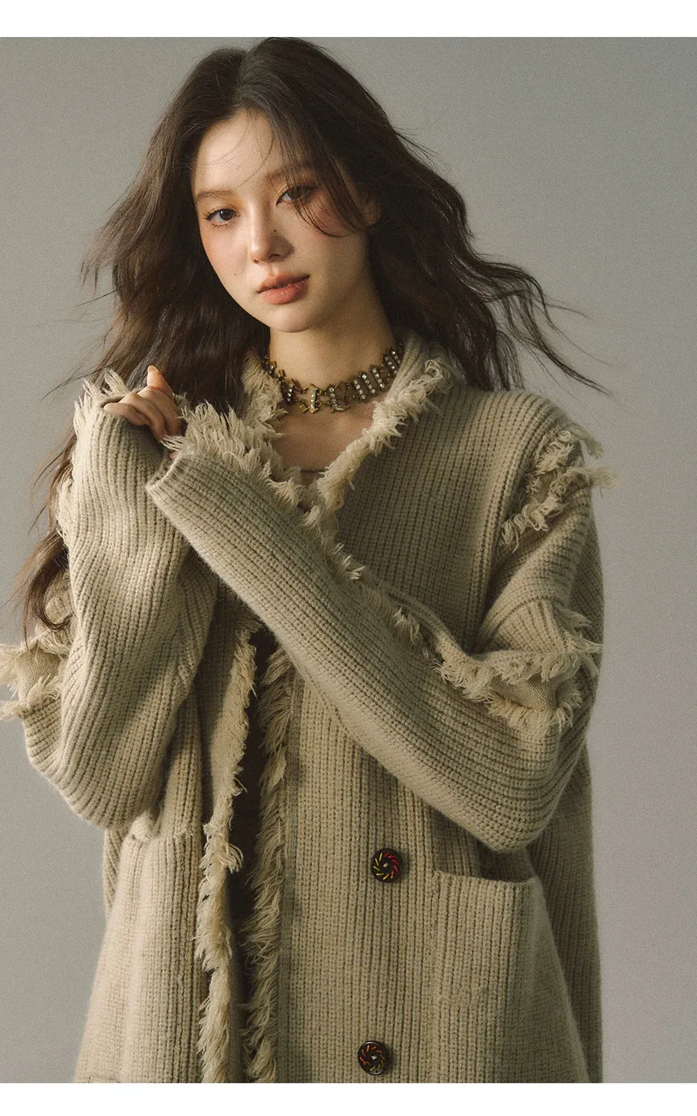 (Final Sale) Detachable Hood Knit Cardigan