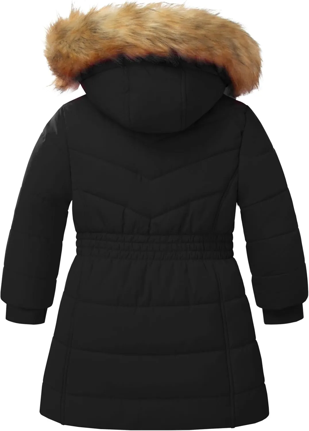 Garemcy Girls Winter Coat Long Warm Waterproof Fleece Lined Puffer Jacket With Detachable Hood & Fur Trim