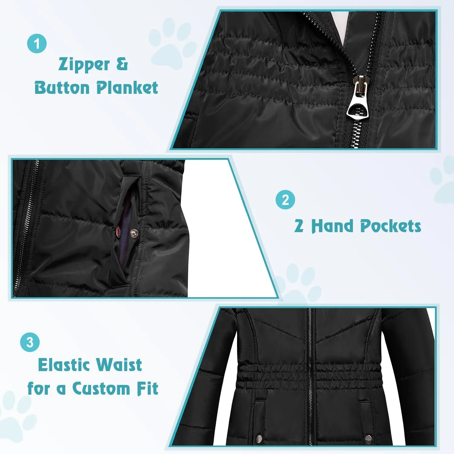 Garemcy Girls Winter Coat Long Warm Waterproof Fleece Lined Puffer Jacket With Detachable Hood & Fur Trim