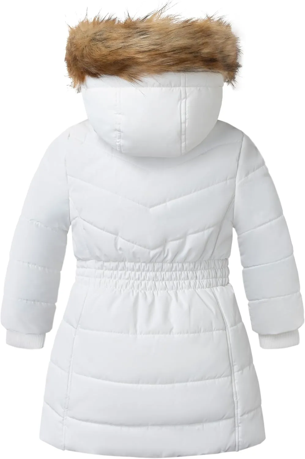 Garemcy Girls Winter Coat Long Warm Waterproof Fleece Lined Puffer Jacket With Detachable Hood & Fur Trim