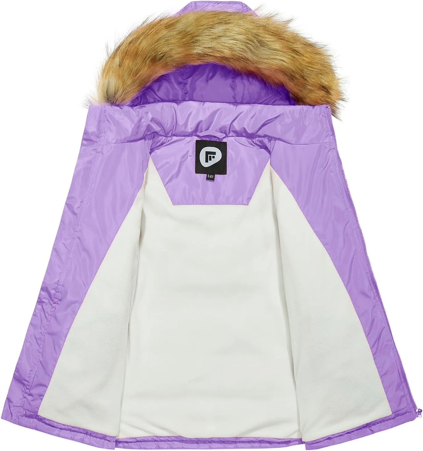Garemcy Girls Winter Coat Long Warm Waterproof Fleece Lined Puffer Jacket With Detachable Hood & Fur Trim