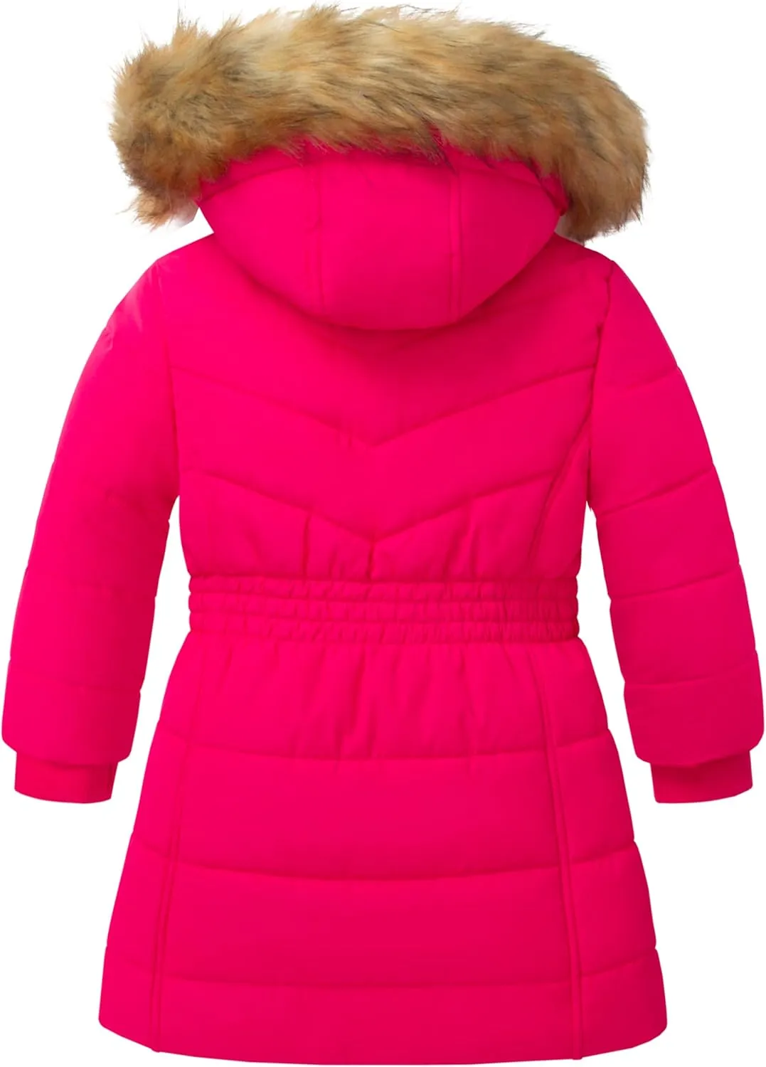 Garemcy Girls Winter Coat Long Warm Waterproof Fleece Lined Puffer Jacket With Detachable Hood & Fur Trim
