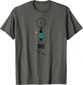 Geometric Minimalist Solar System Graphic T-shirt T-Shirt