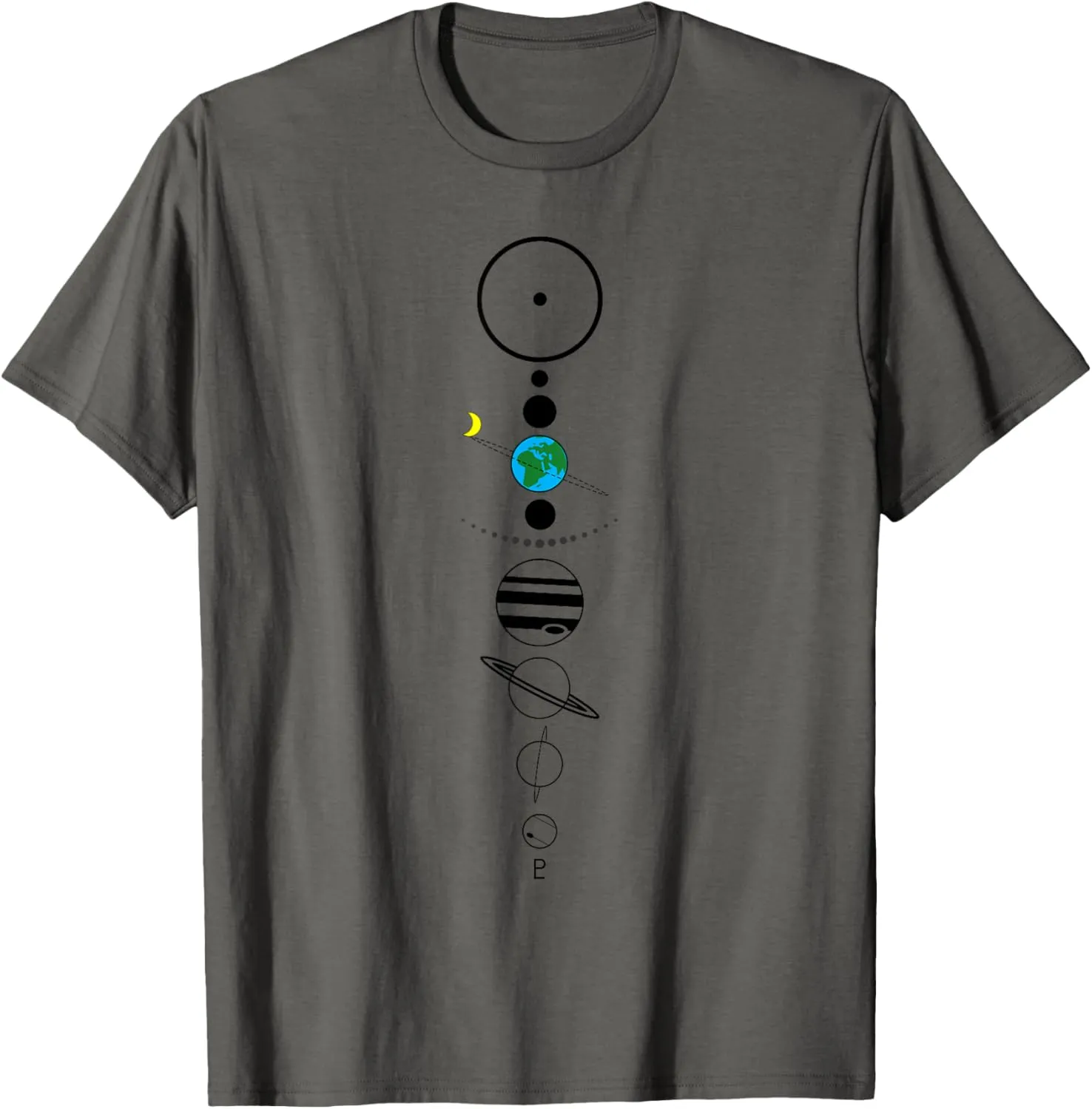 Geometric Minimalist Solar System Graphic T-shirt T-Shirt