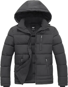 GGleaf Men's Hooded Winter Coat Warm Puffer Jacket Thicken Quilted Jacket