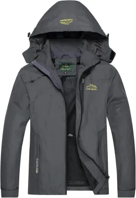 GIISAM Mens Windproof Jacket Waterproof Lightweight Mountain Sport Jacket for Men Hooded Windbreaker Raincoat