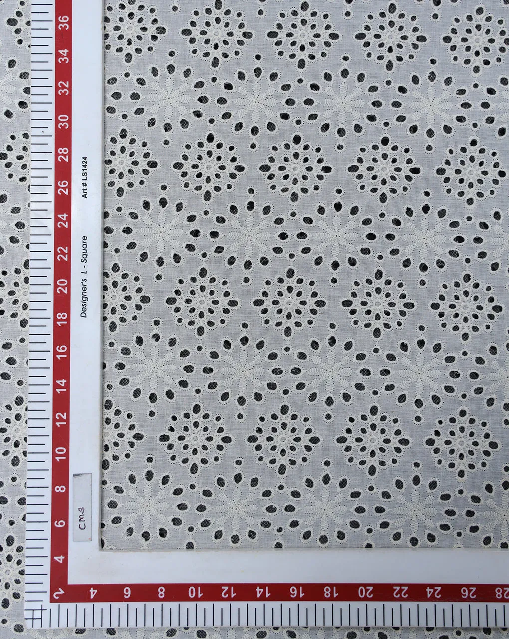 GREIGE COTTON SCHIFFLI EMBROIDERY FABRIC (WIDTH-58 INCHES)