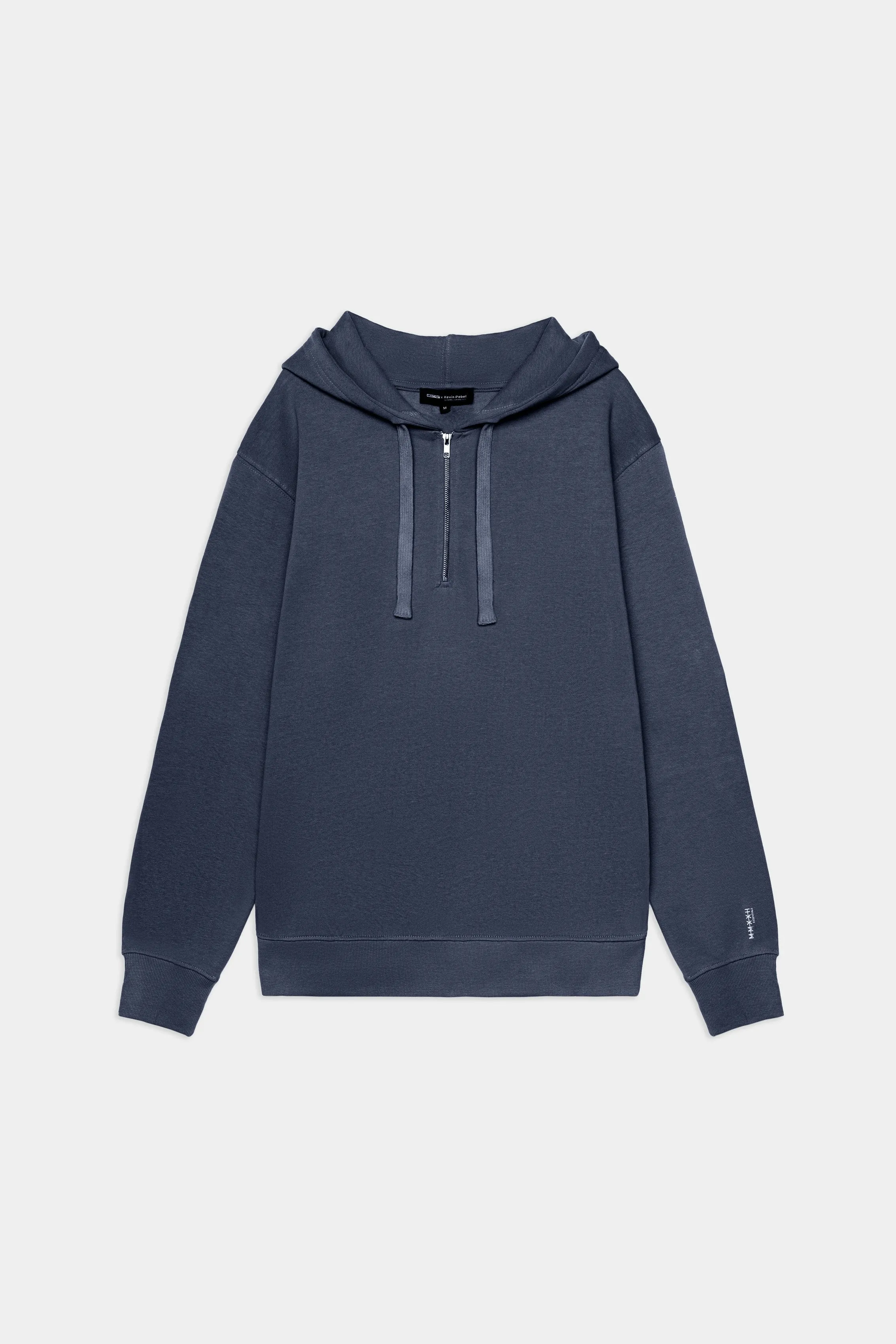Half Zip Print Detail Relaxed Fit Hoodie