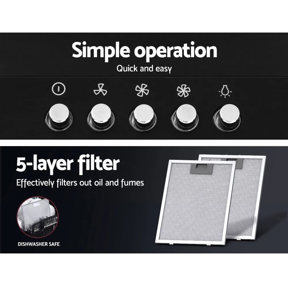 High Suction 900mm Range Hood, LED Light, 3-Speed Devanti
