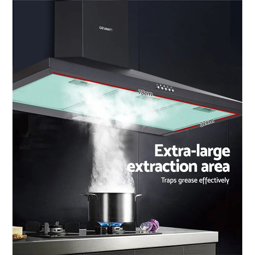 High Suction 900mm Range Hood, LED Light, 3-Speed Devanti