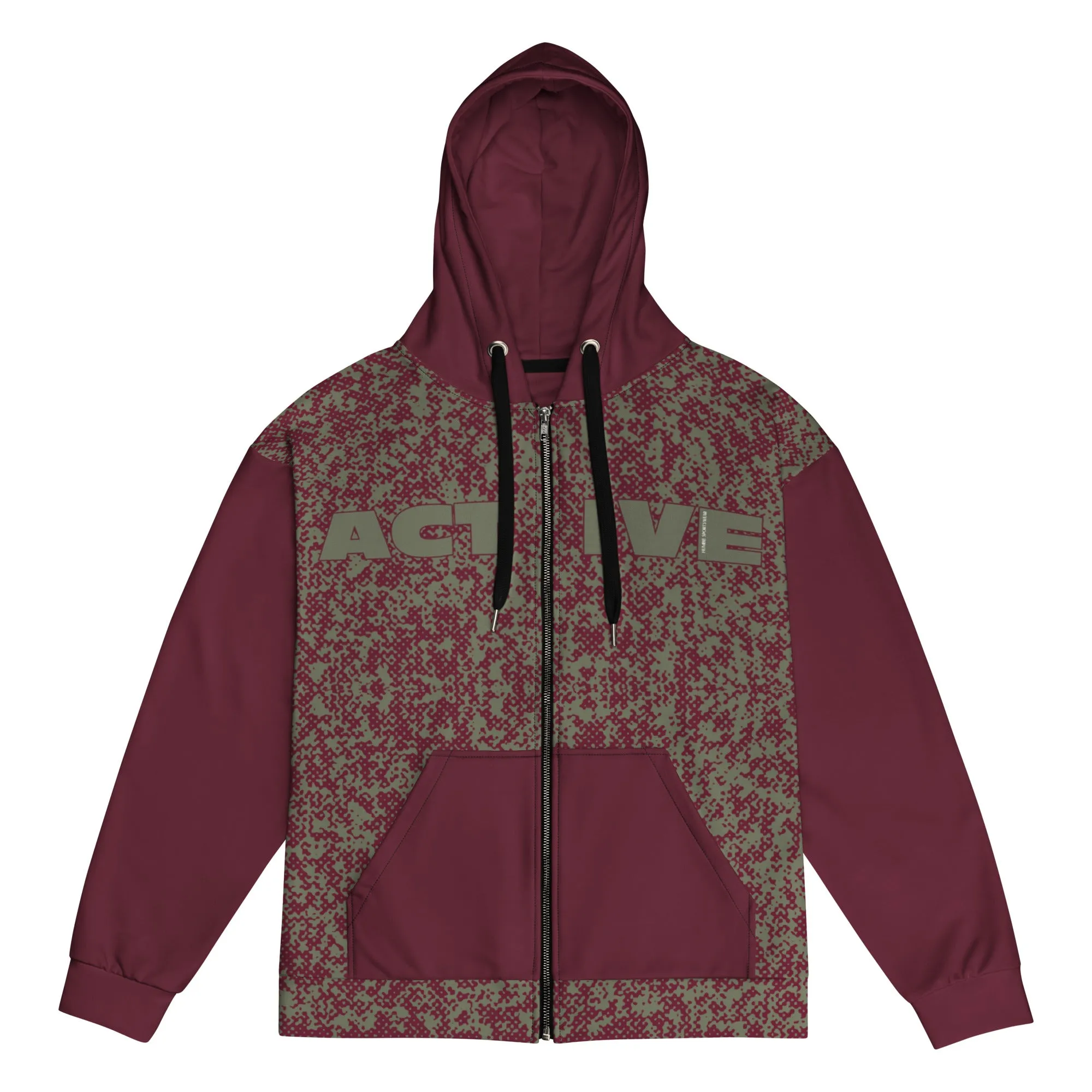 Humble Sportswear™ Men's Burgundy Active Zip Hoodie