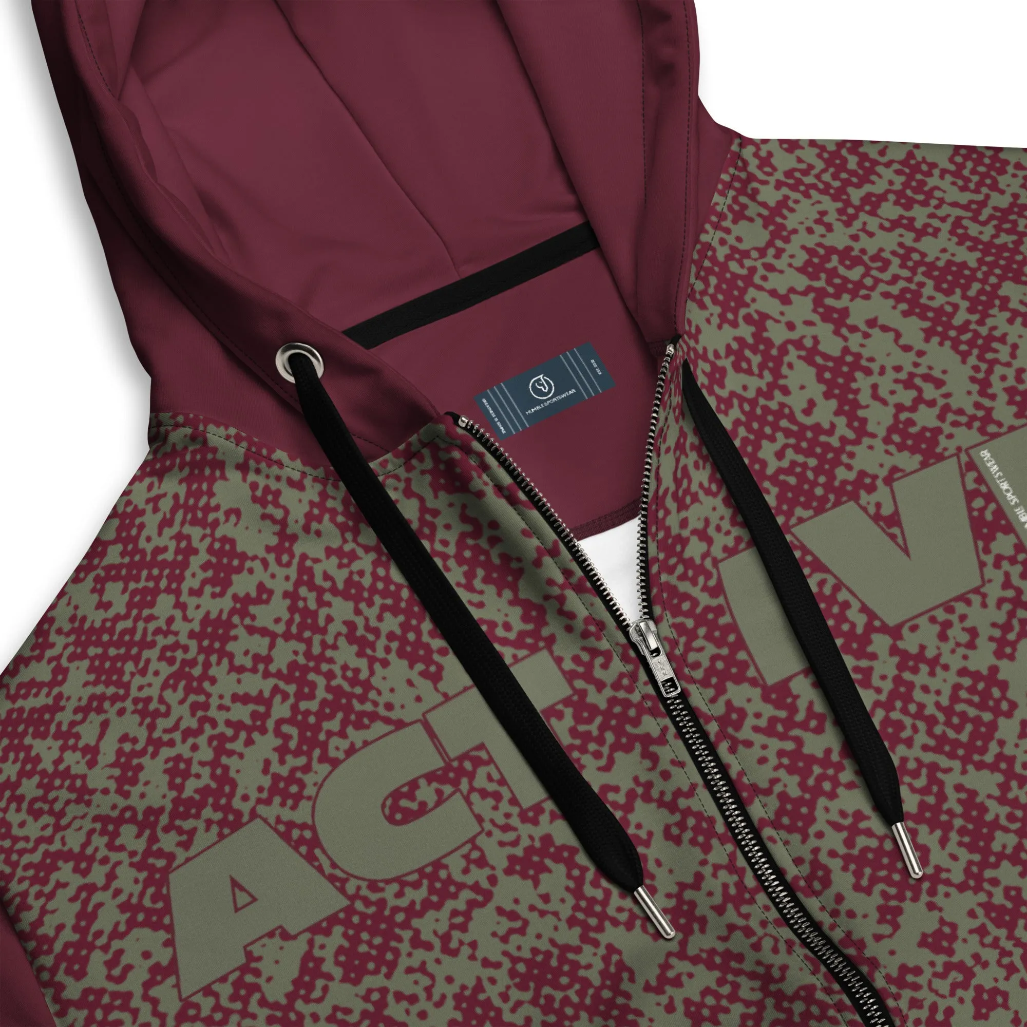 Humble Sportswear™ Men's Burgundy Active Zip Hoodie