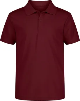 IZOD Boys' School Uniform Short Sleeve Polo Shirt, Button Closure, Moisture Wicking Performance Material