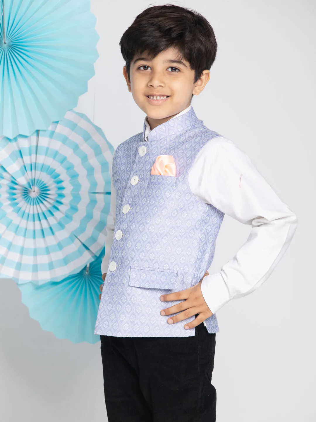 Jashvi Boys Lavender Nehru Jacket