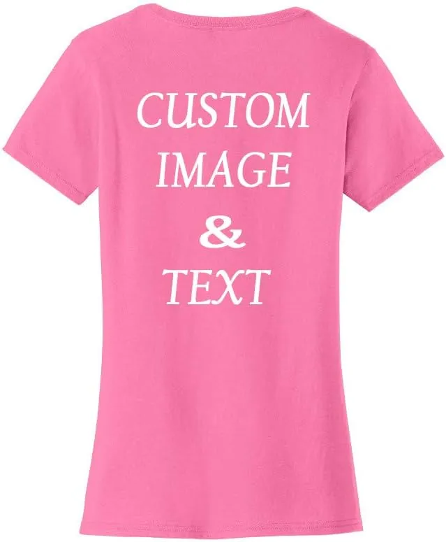 Ladies Customized Fan Tee Shirt, Design Your Own by Uploading Photos, Text, Logos Or Any Design, Custom Gifts