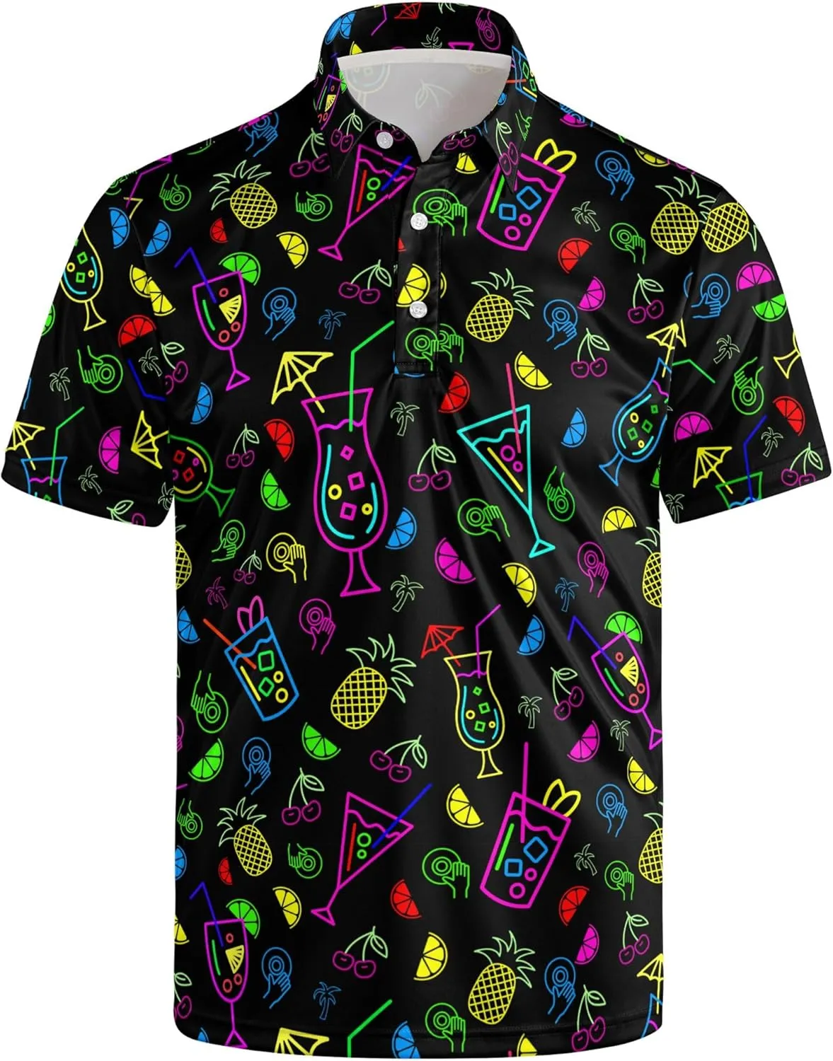Mens Polo Shirt Retro 80s 90s Golf Tennis Sport T-ShirtSoft Breathable Elastic Fabric Short Sleeve