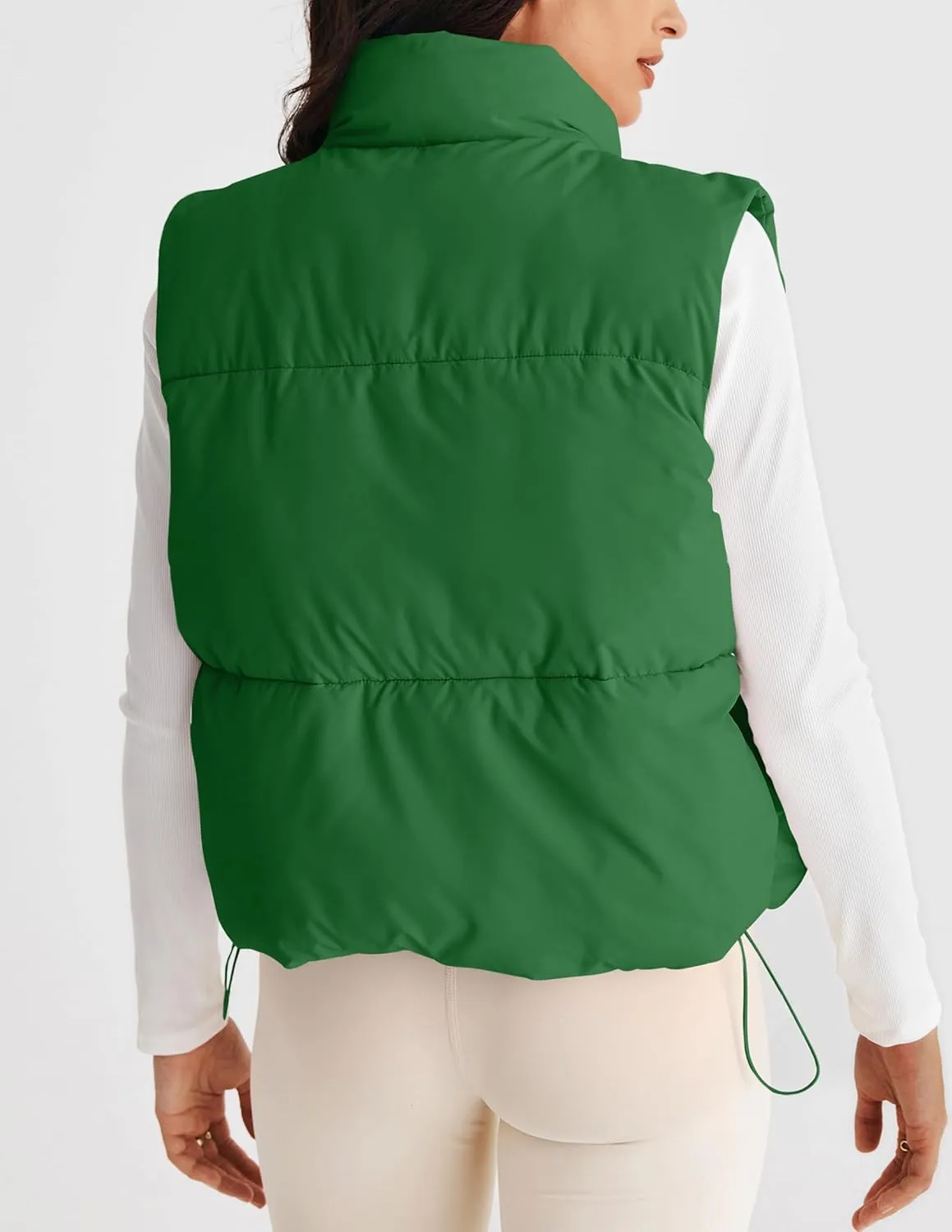 MEROKEETY Womens Puffer Vest Stand Collar Zip Up Sleeveless Padded Gilet Coat with Pockets