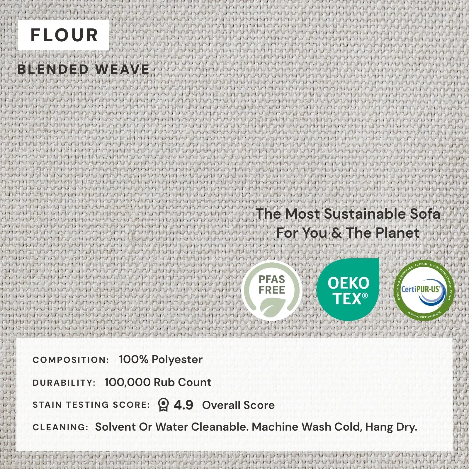 Modular Performance 7-Seater U-Sectional in Flour | Relaxed Blend