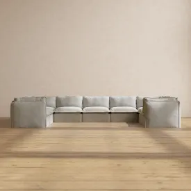 Modular Performance 9-Seater U-Sectional in Cloud | Relaxed Blend