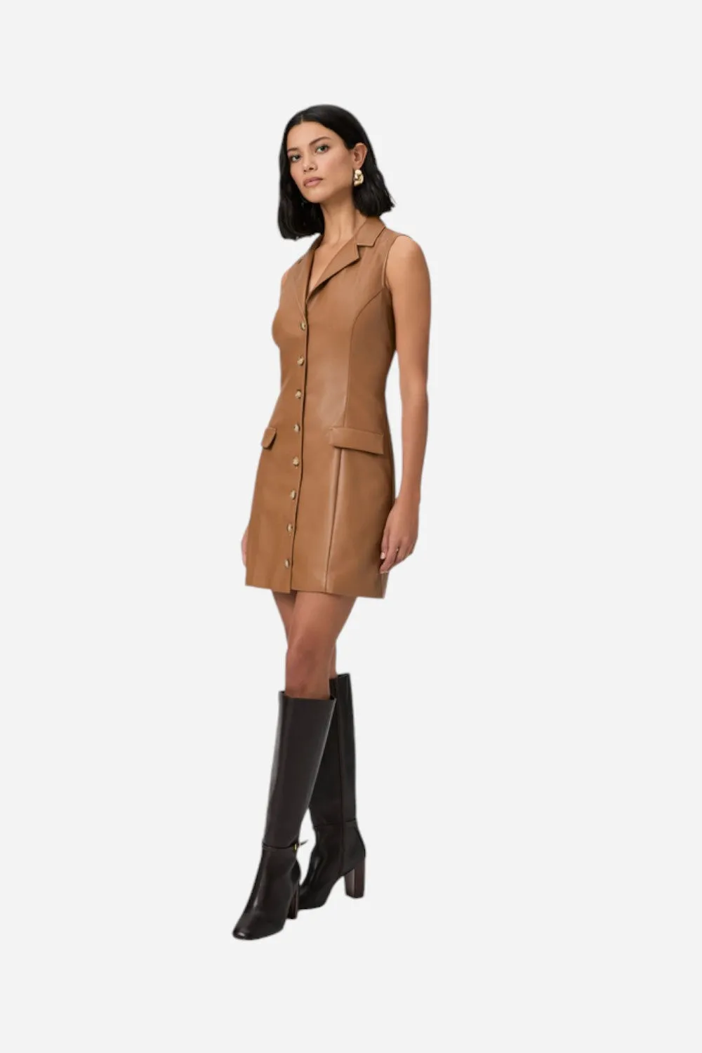 Paige Graciella Dress in Argan Oil Faux Leather