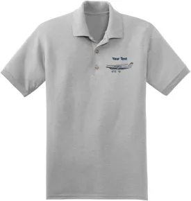 Personalized Custom Embroidered Cessna Airplane Design on Polo Shirt