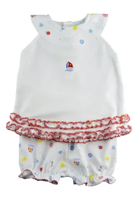 Sailboat Baby Girl's Short Set