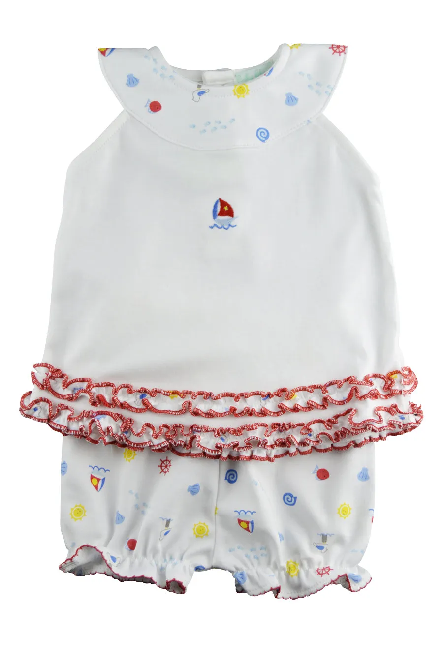 Sailboat Baby Girl's Short Set