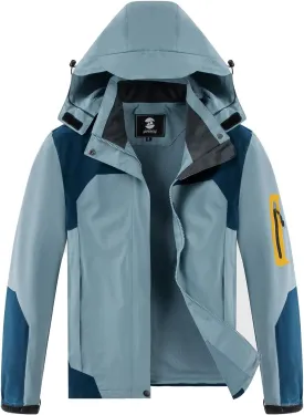 SaphiRose Womens Waterproof Rain jacket Lightweight Active Outdoor Raincoat with Removable Hood