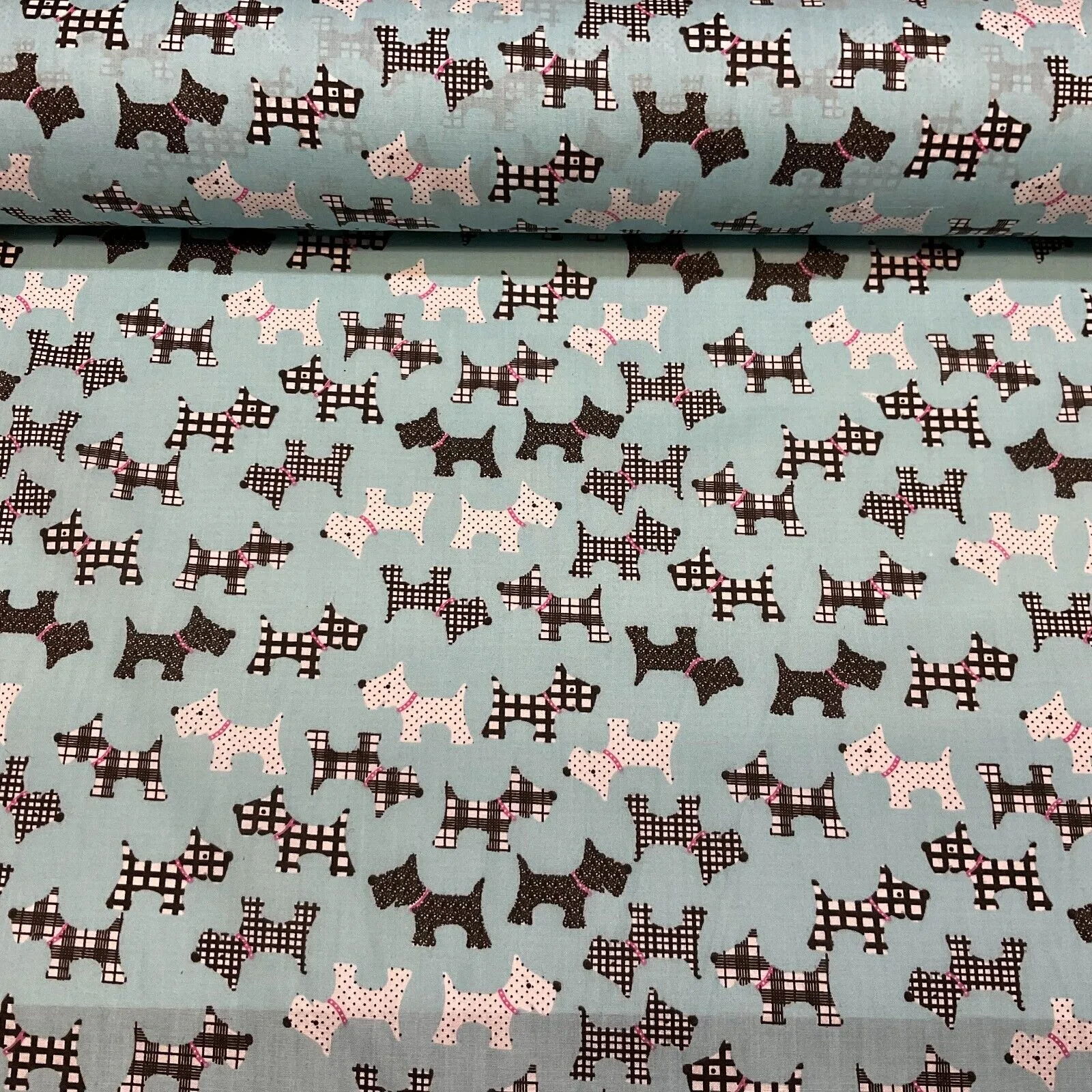 Scottie Dog Children's Poly cotton printed lightweight fabric M1640