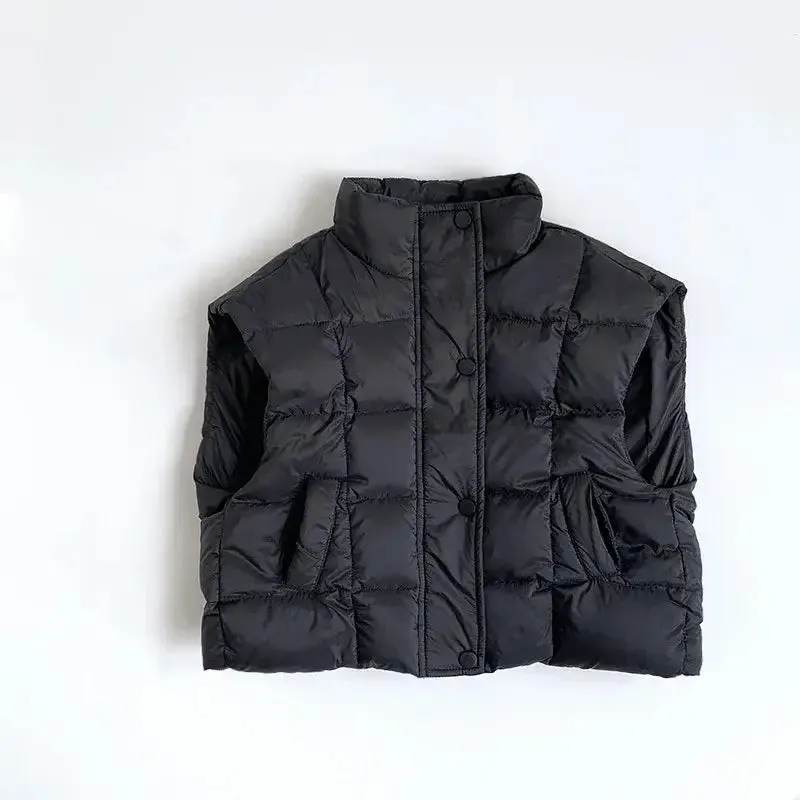 Sleeveless Puffer Zip-Down Vest