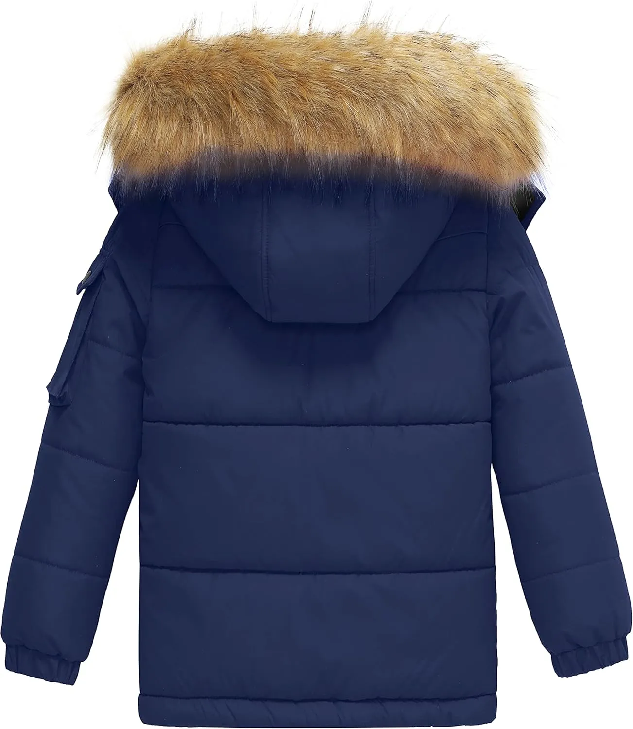 Wantdo Boy's Warm Winter Coat Waterproof Thicken Puffer Jacket with Removable Fur Hood
