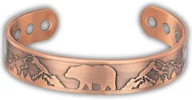 Wilis Judd Mens Copper Bracelet Bangle Bear Wildife Design Pure Copper Magnetic Bracelet