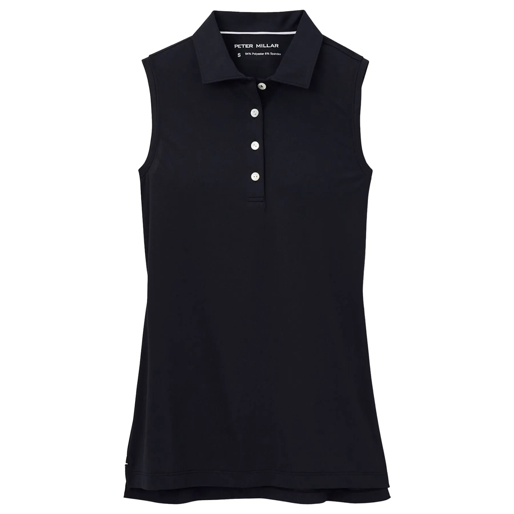 Womens Sleeveless Banded Button Polo Black - 2024