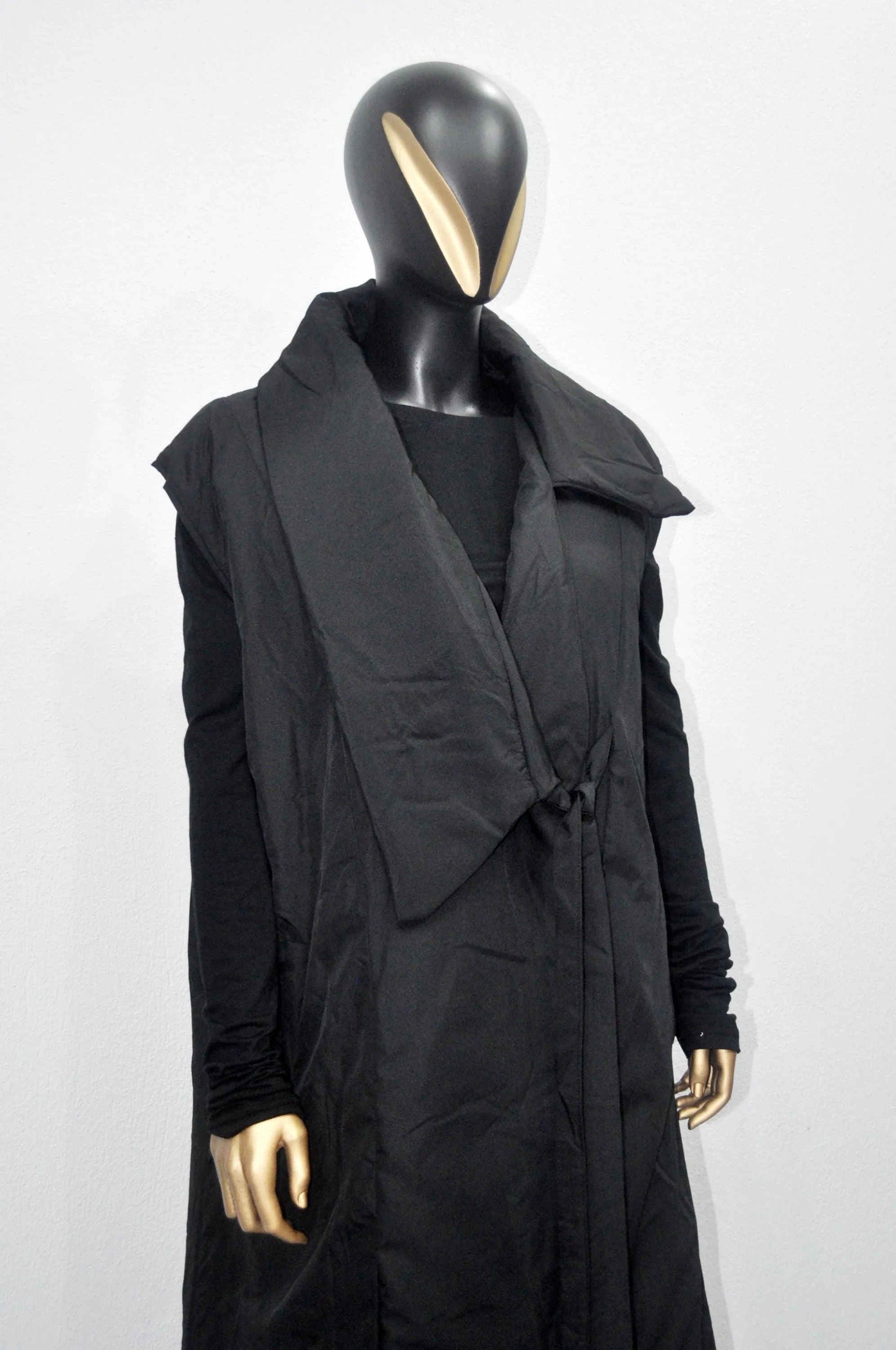 XS-8XL Women Art Loose Sleeveless Down KIMONA Vest ,Women Long Winter New Jacket-BB931